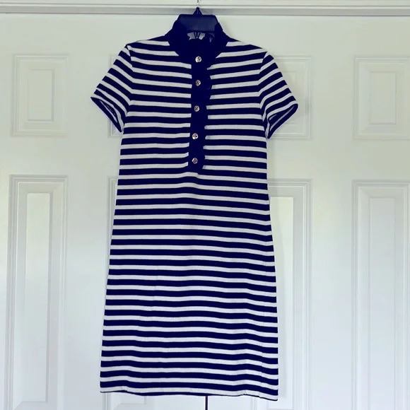 Tory Burch stripe t-shirt dress navy white 🎇♥️💙XS - Picture 1 of 6